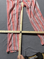 Sundance Pants Womens L Coral Striped Cotton Drawstring Wide Leg Boho Beach
