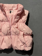 Divided by H&M Women’s Large Pink Cropped Puffer Vest Zip Sleeveless Jacket