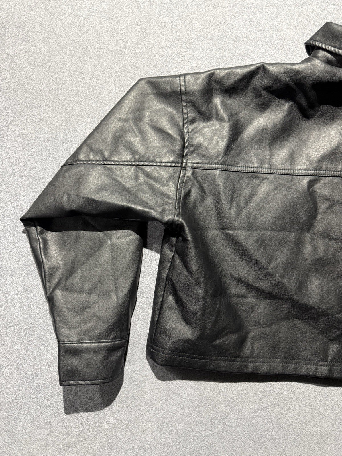 Wild Fable Women's Bougie Black Cropped Faux Leather Jacket Medium
