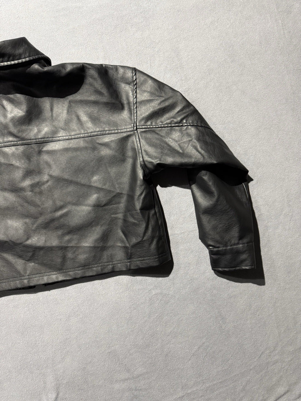 Wild Fable Women's Bougie Black Cropped Faux Leather Jacket Medium