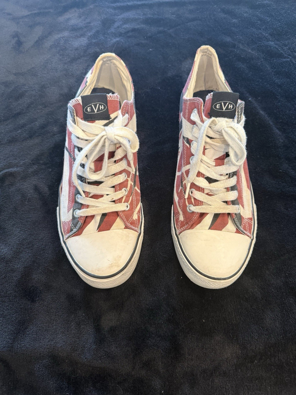 Eddie Van Halen Low Top Sneakers Shoes 5150 Red White Black Mens Size 13 EVO26