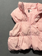 Divided by H&M Women’s Large Pink Cropped Puffer Vest Zip Sleeveless Jacket