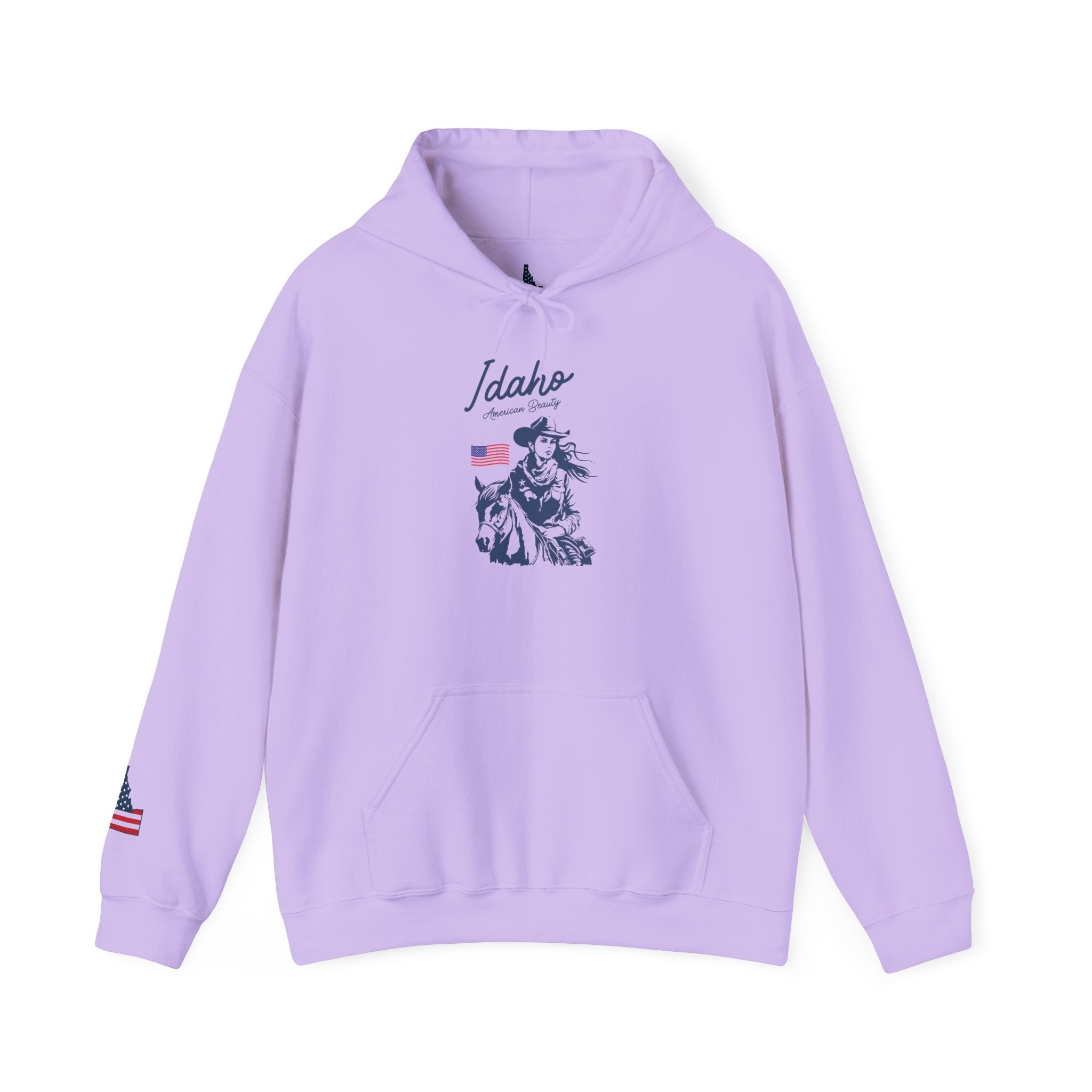 Idaho American Beauty Western Hoodie With Sleeve Logo