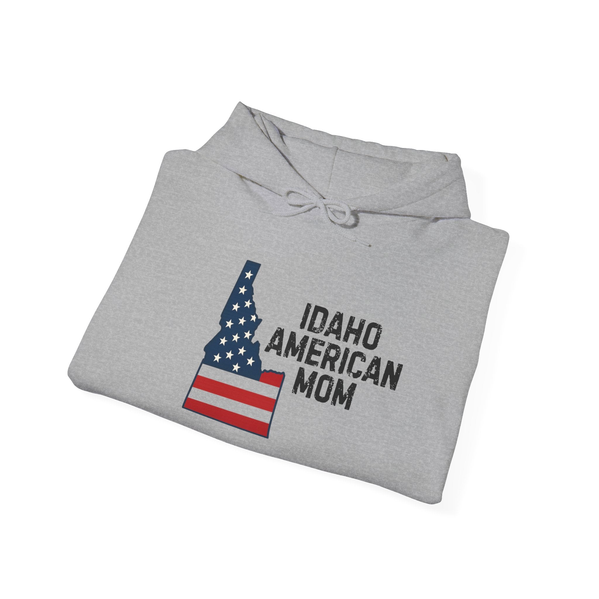 Idaho American Mom Hoodie with Sleeve Logo