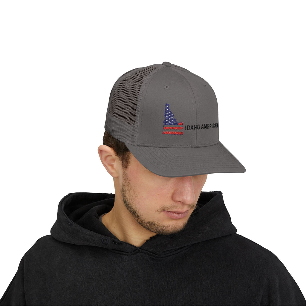 'Idaho American' Embroidered Snapback Trucker Cap