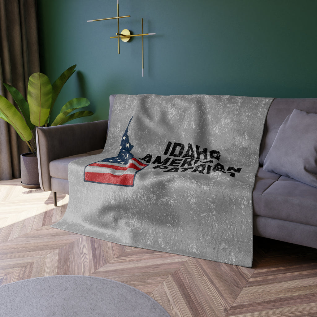 'Idaho American Patriot' Crushed Velvet Blanket