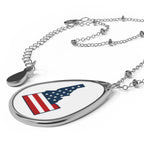 Idaho American Flag Oval Necklace