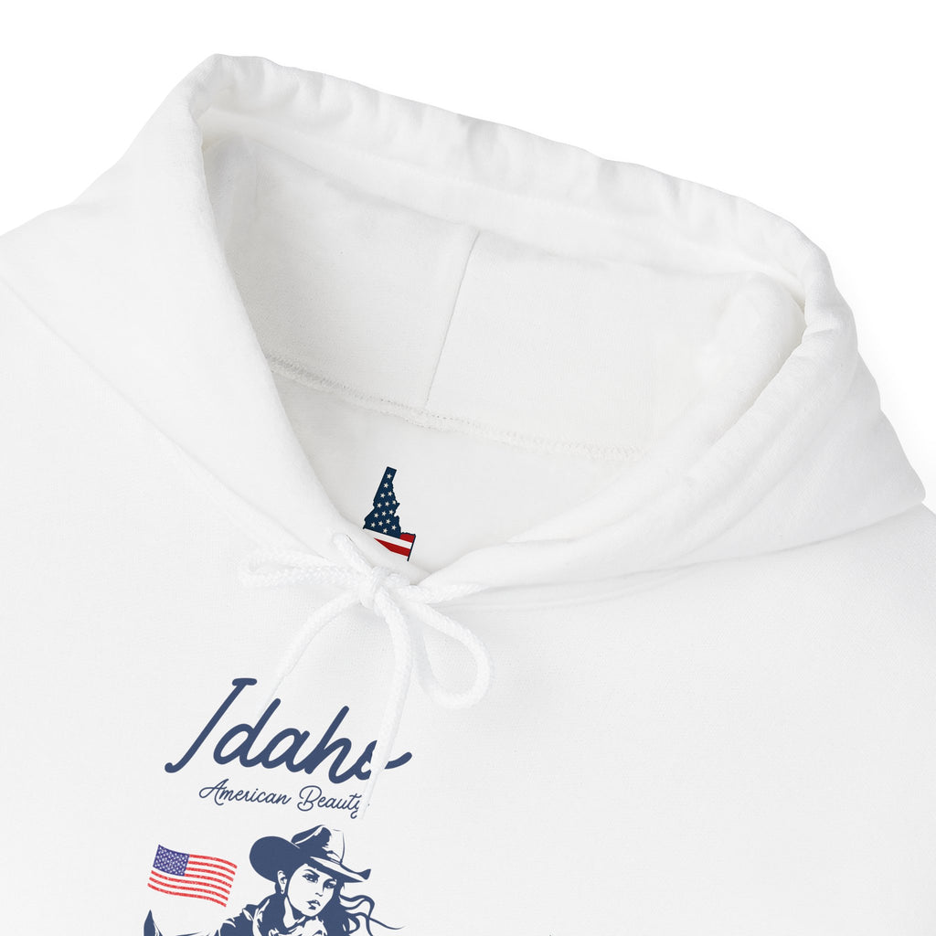 Idaho American Beauty Western Hoodie With Sleeve Logo