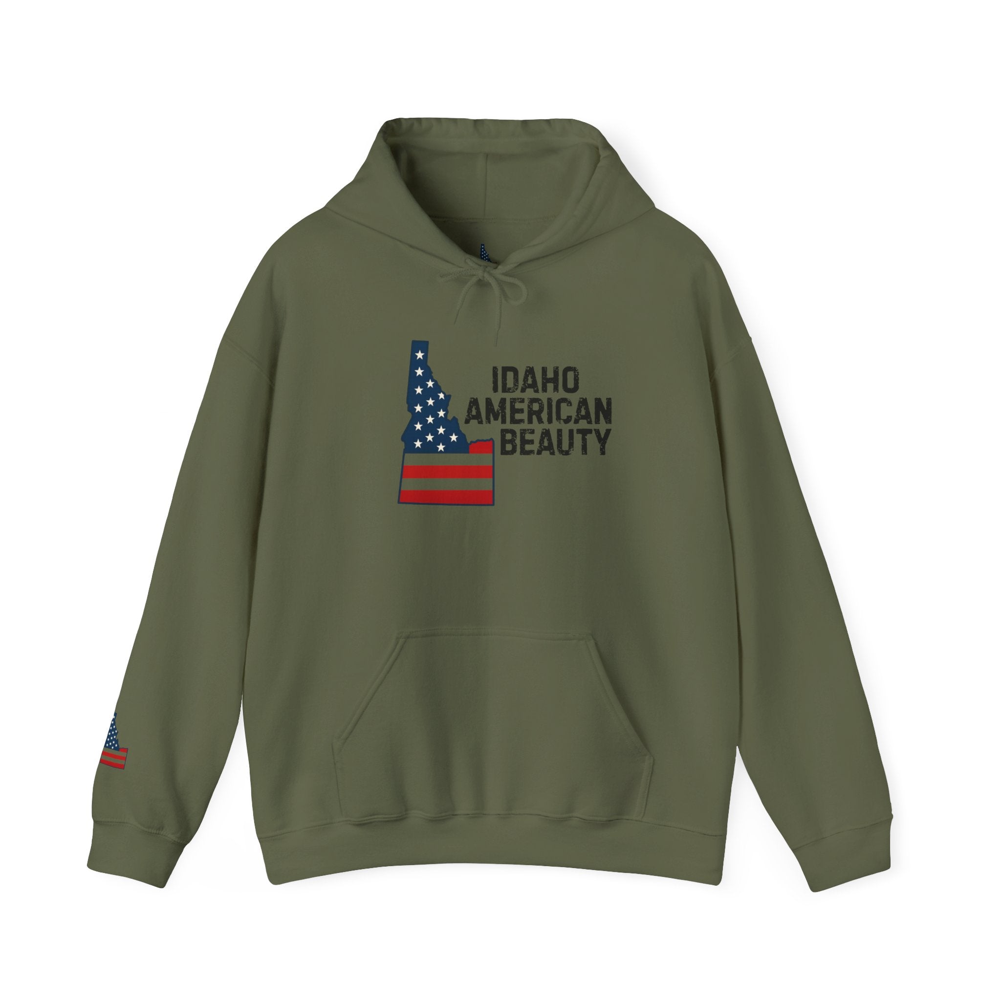 Idaho American Beauty Hoodie with Sleeve Logo