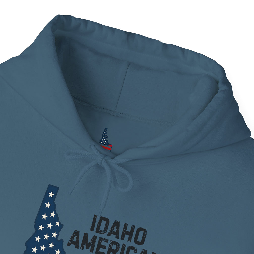 Idaho American Mom Hoodie with Sleeve Logo