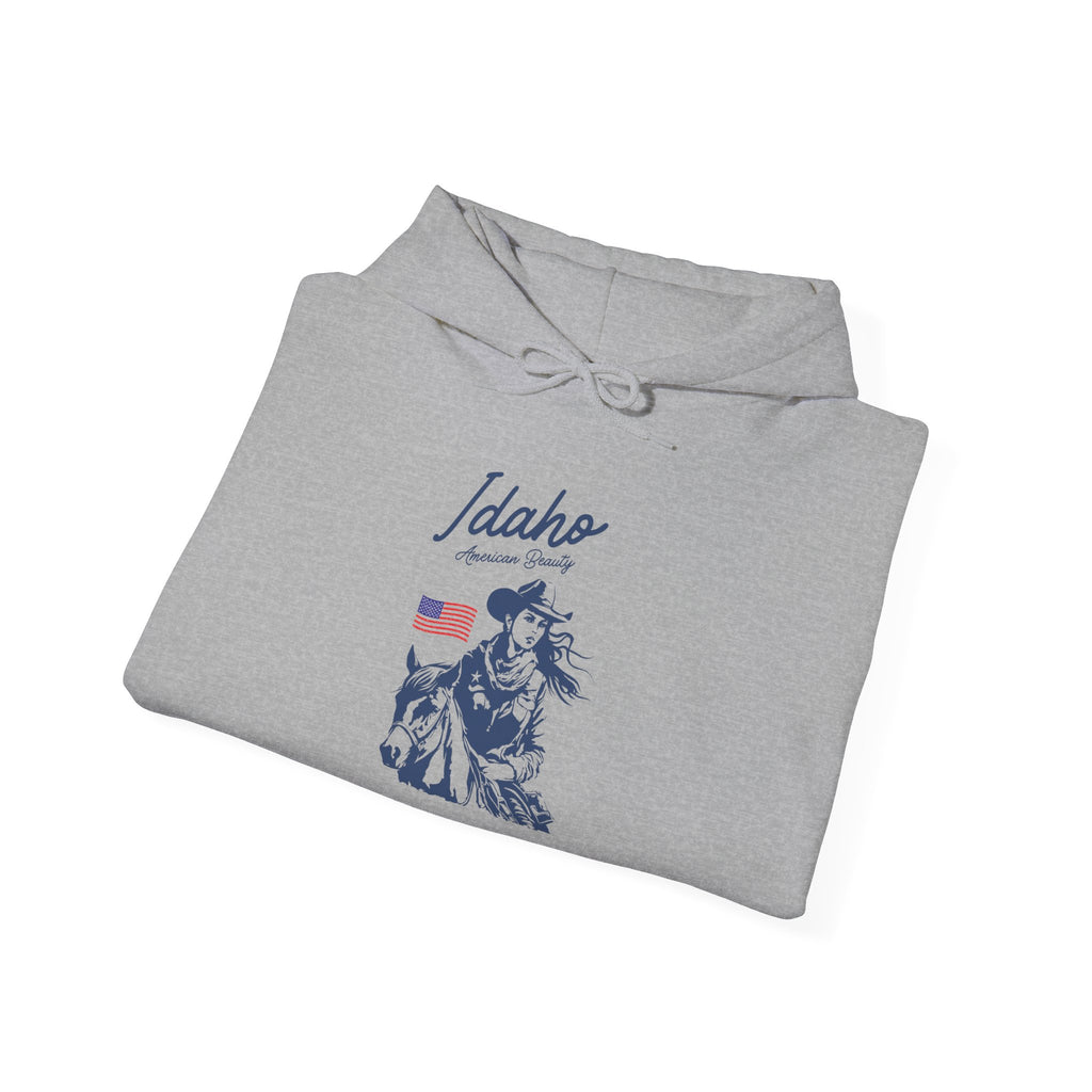 Idaho American Beauty Western Hoodie With Sleeve Logo