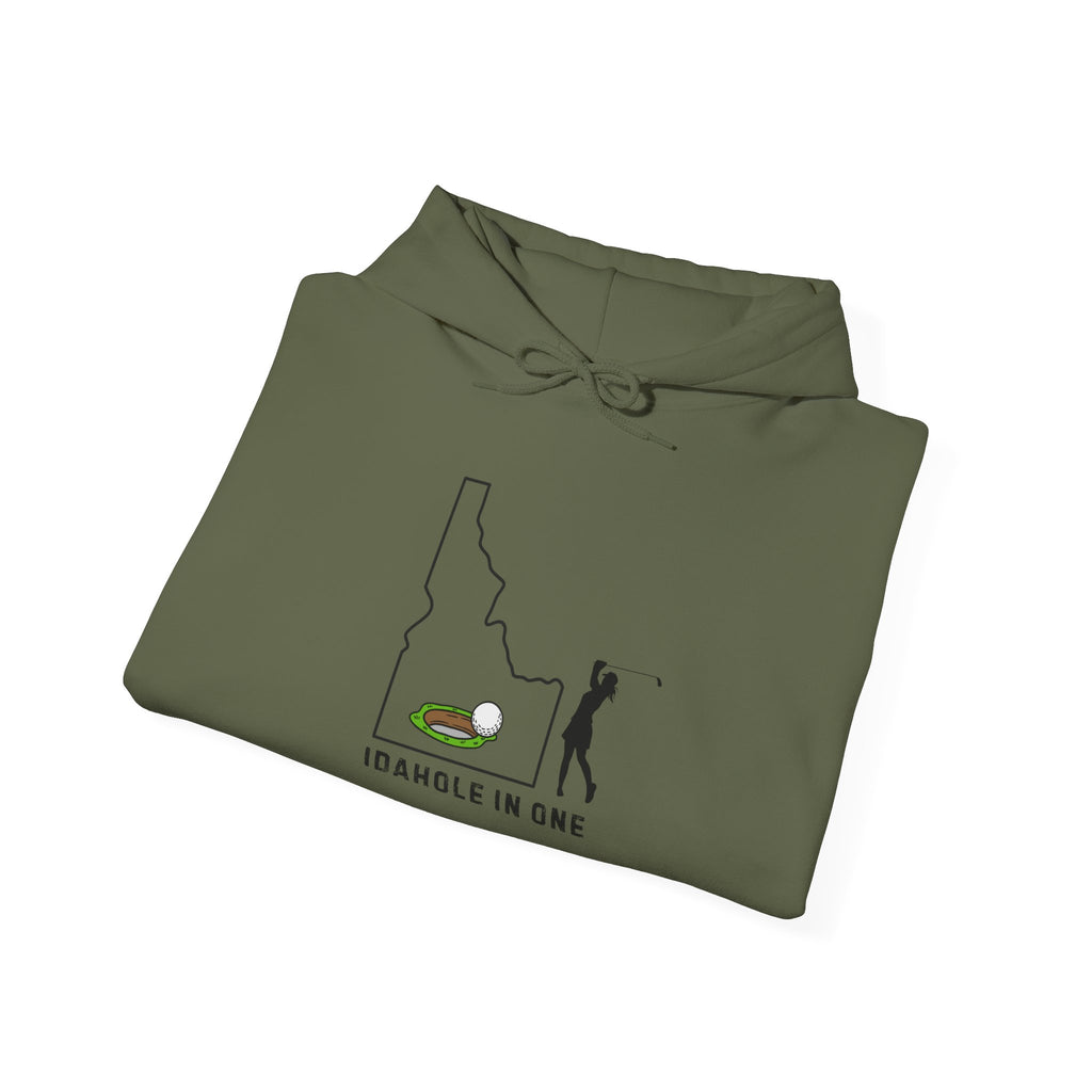 Idahole In One Women's Golf Hoodie With Sleeve Logo