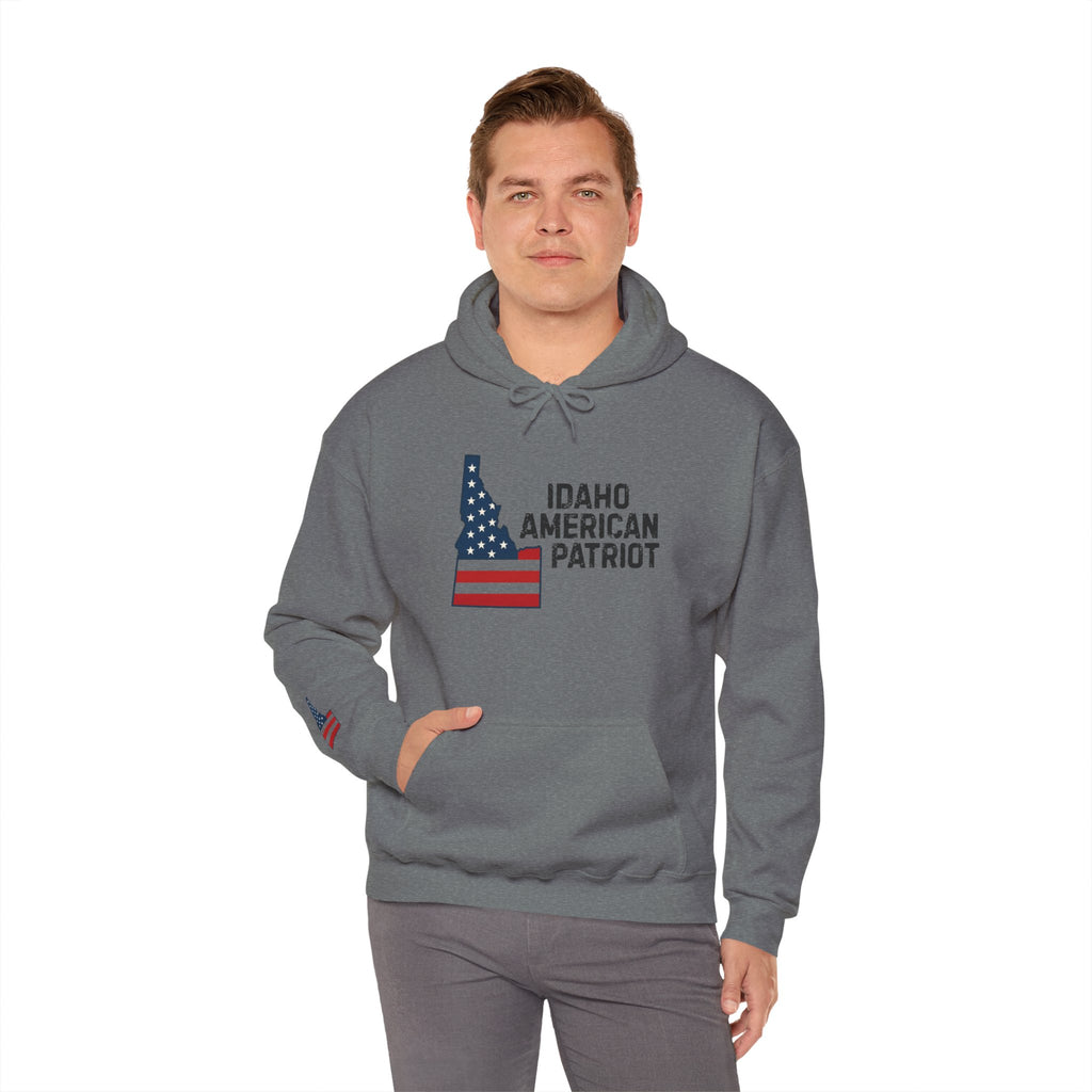 'Idaho American Patriot' Hoodie with Sleeve Logo
