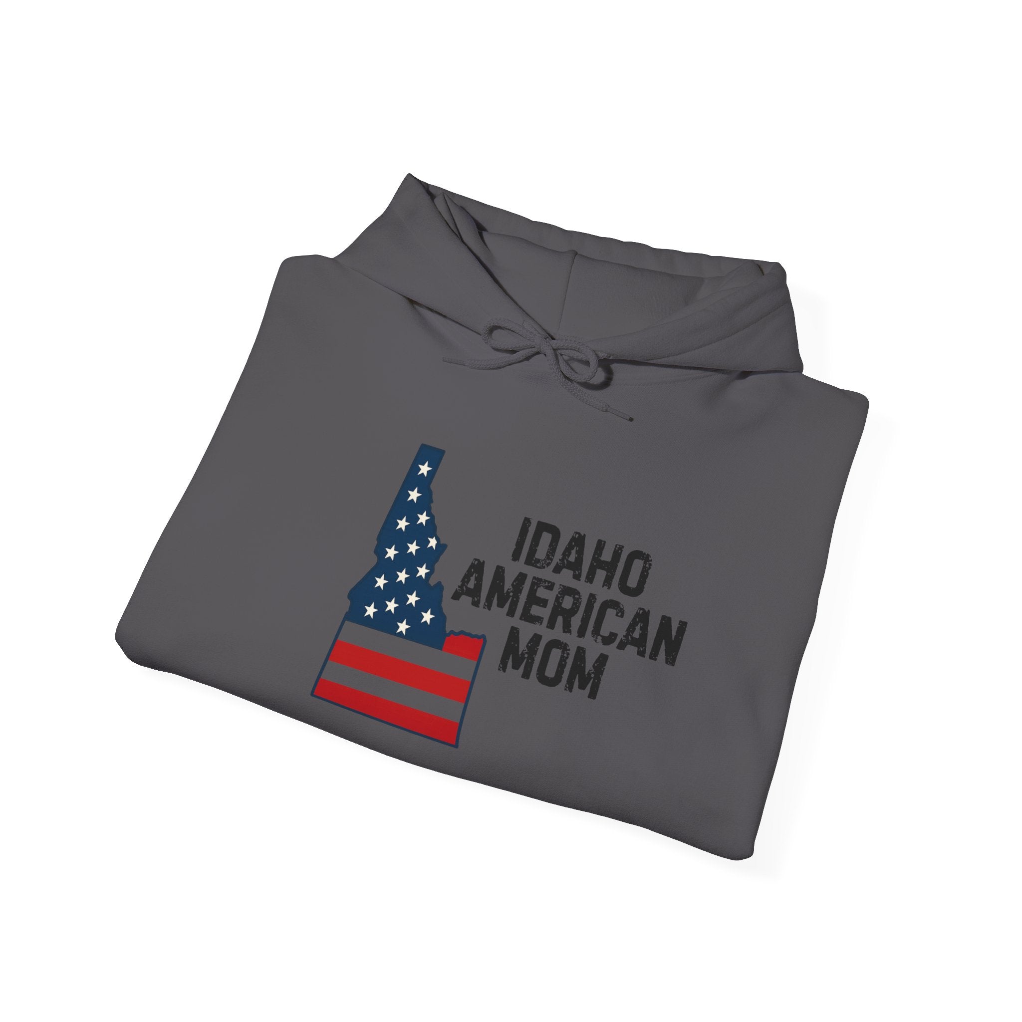 Idaho American Mom Hoodie with Sleeve Logo