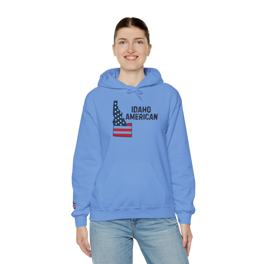 'Idaho American' Hoodie with Sleeve Logo