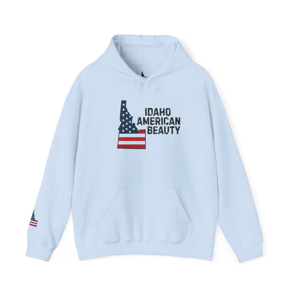 Idaho American Beauty Hoodie with Sleeve Logo