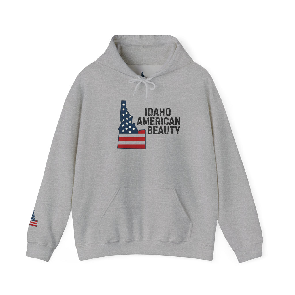 Idaho American Beauty Hoodie with Sleeve Logo