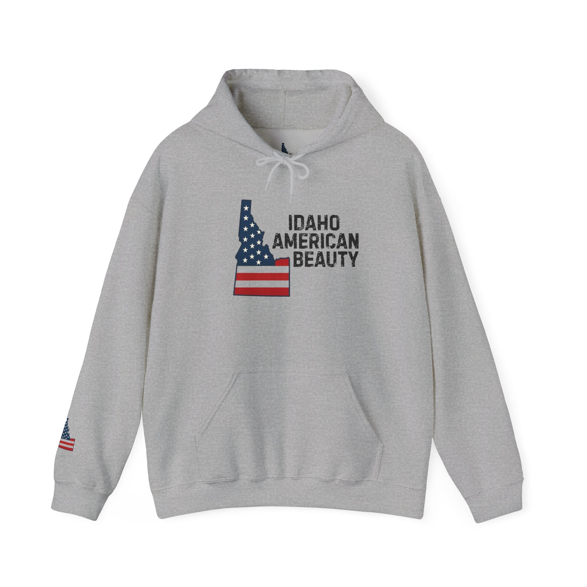 Idaho American Beauty Hoodie with Sleeve Logo