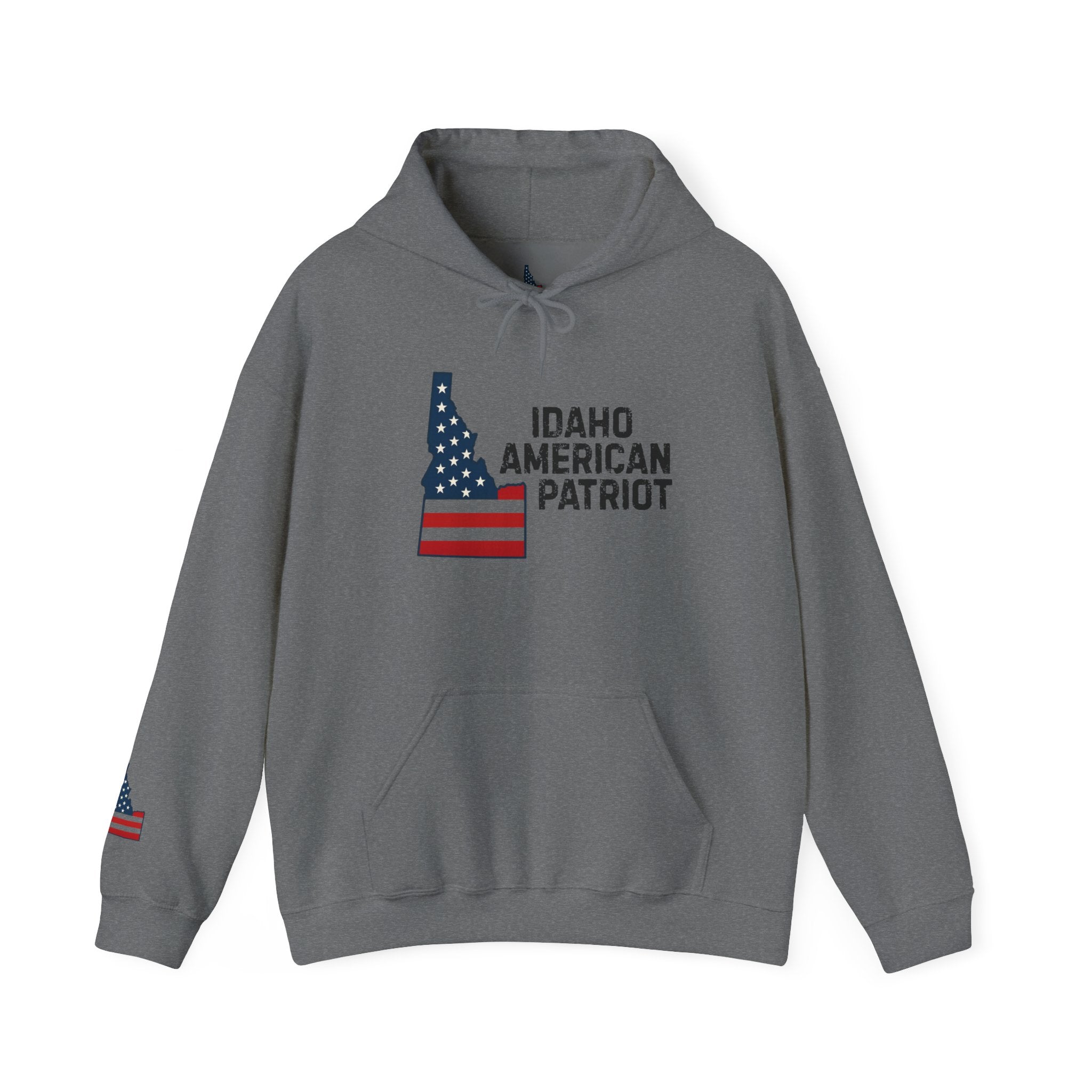 'Idaho American Patriot' Hoodie with Sleeve Logo