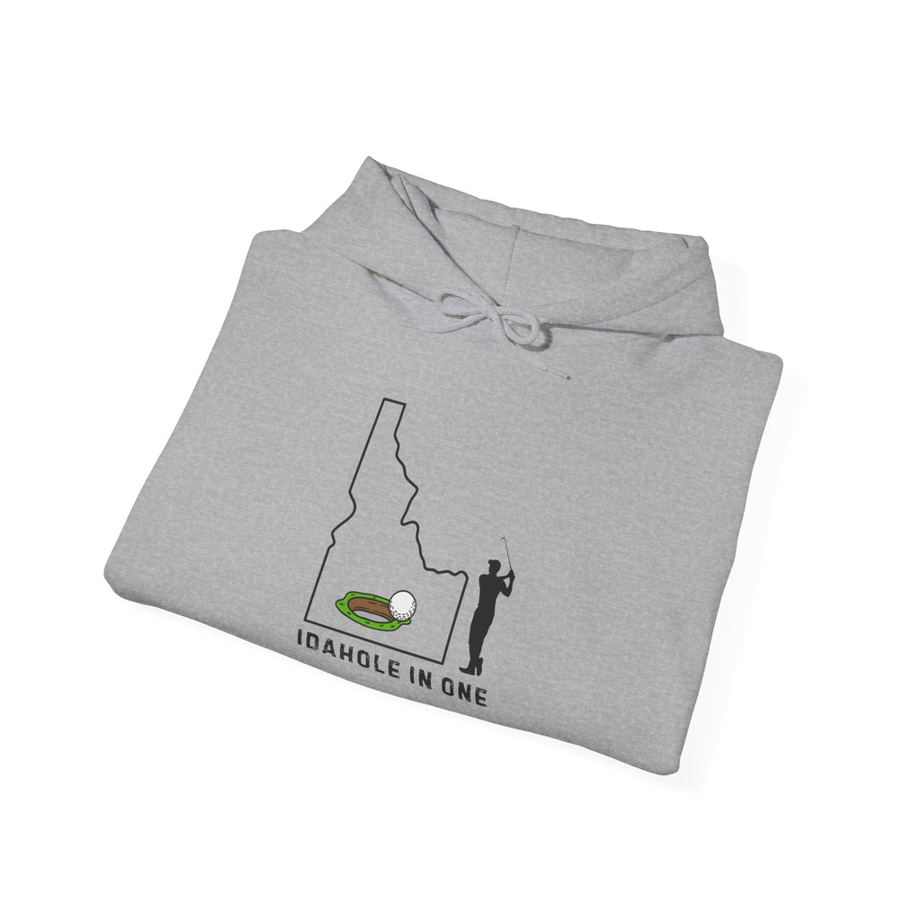 'Idahole In One' Men's Golf Hoodie with Sleeve Logo
