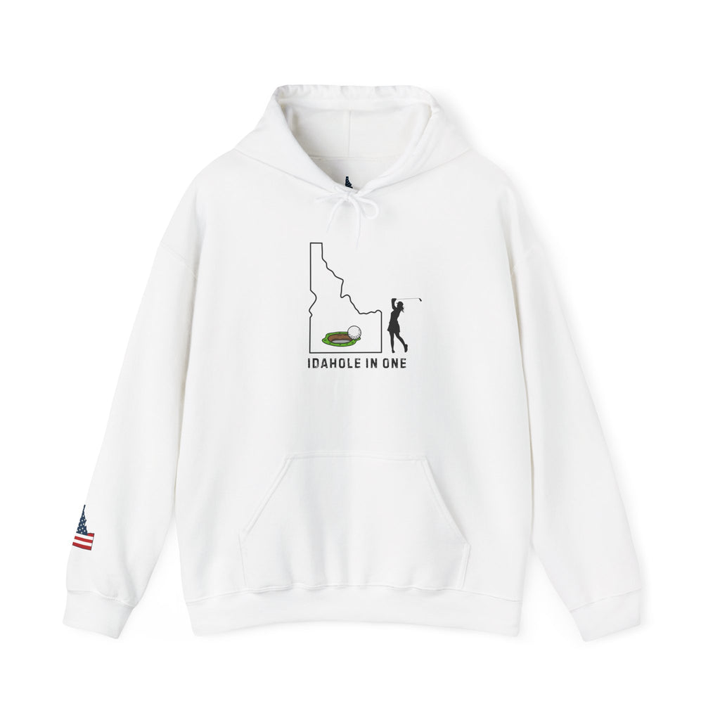 Idahole In One Women's Golf Hoodie With Sleeve Logo