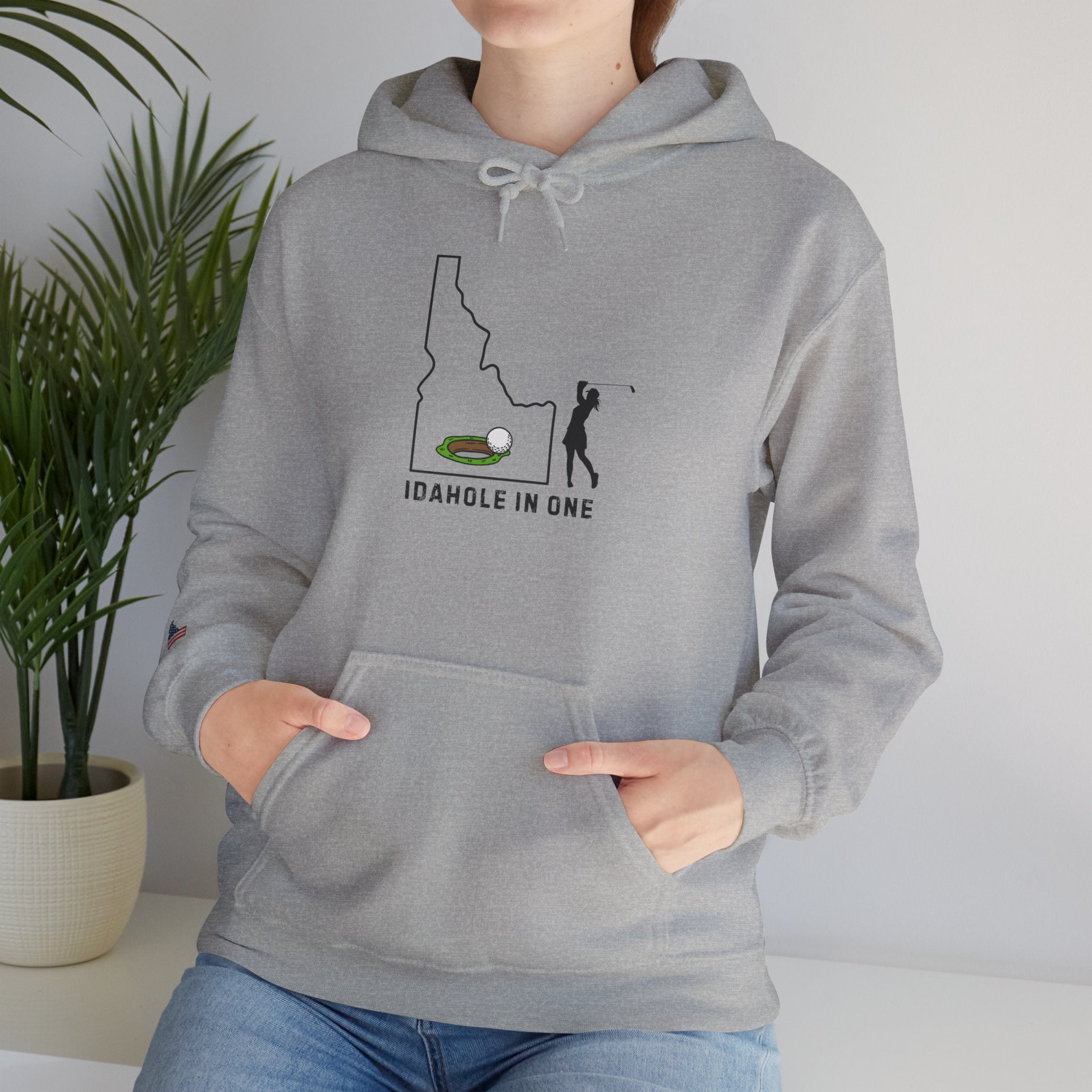 Idahole In One Women's Golf Hoodie With Sleeve Logo