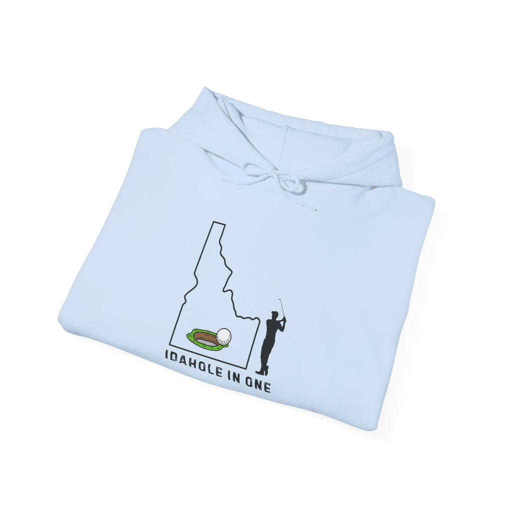 'Idahole In One' Men's Golf Hoodie with Sleeve Logo