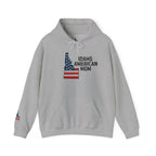Idaho American Mom Hoodie with Sleeve Logo