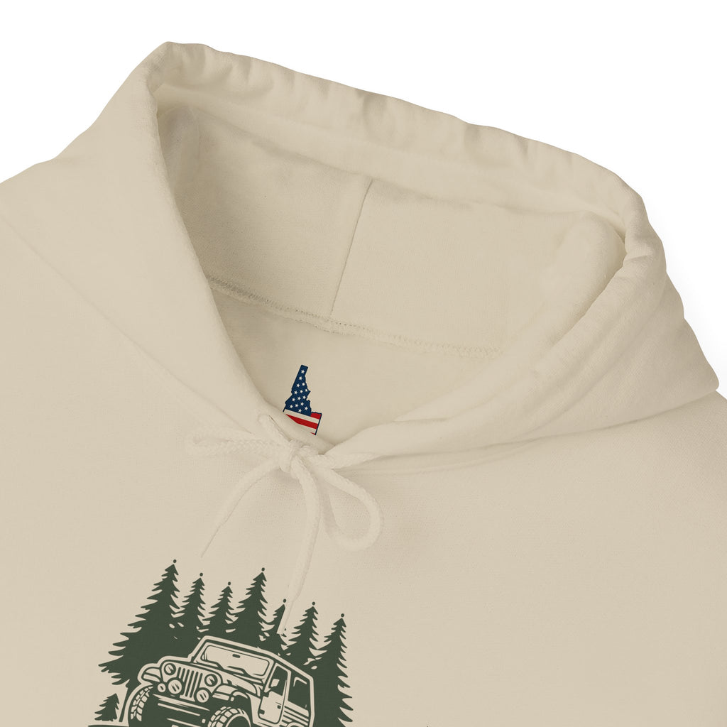 Idaho American Trading Co. Off-Roading Jeep Hoodie with Sleeve Logo