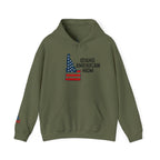 Idaho American Mom Hoodie with Sleeve Logo