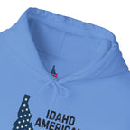 Idaho American Mom Hoodie with Sleeve Logo