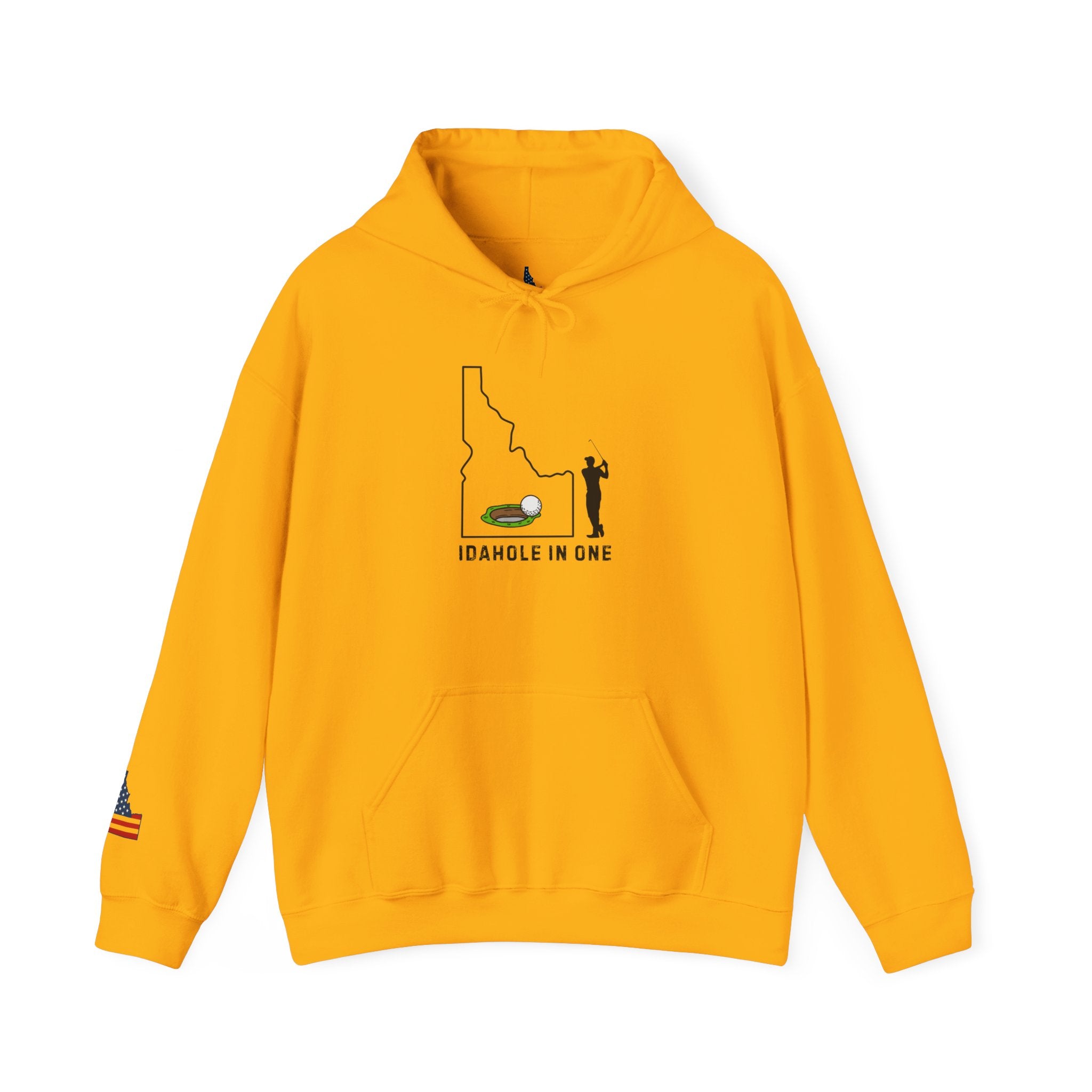 'Idahole In One' Men's Golf Hoodie with Sleeve Logo