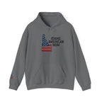 Idaho American Mom Hoodie with Sleeve Logo