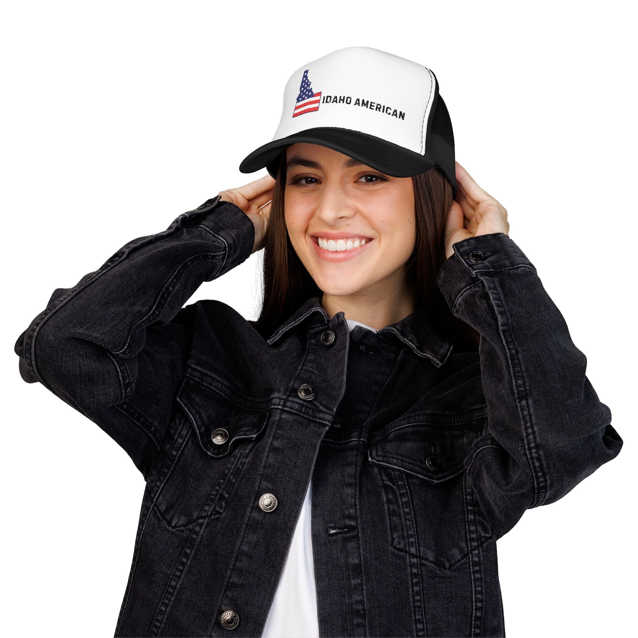 Idaho American Embroidered Trucker Hat