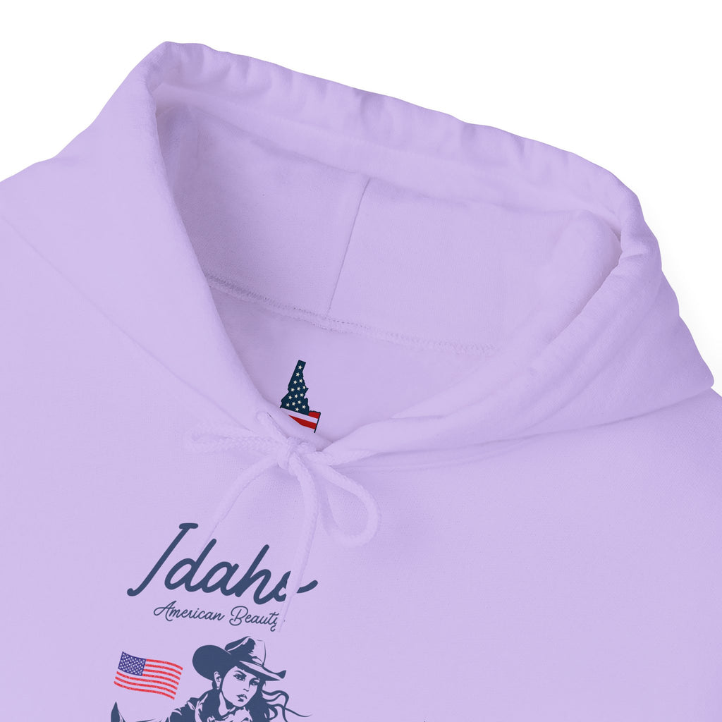 Idaho American Beauty Western Hoodie With Sleeve Logo