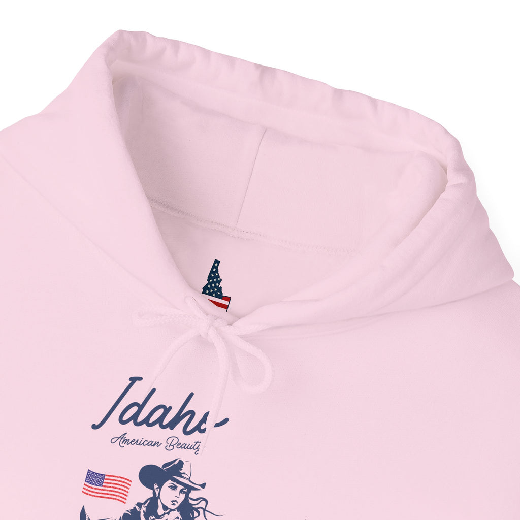 Idaho American Beauty Western Hoodie With Sleeve Logo
