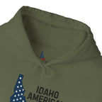 Idaho American Mom Hoodie with Sleeve Logo